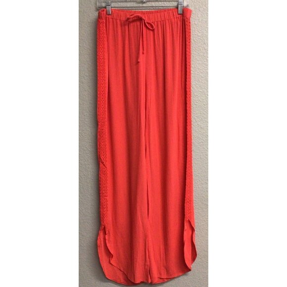 JOE B Coral Elastic Waist Pants Casual Beach Coverup Swim - Picture 1 of 7